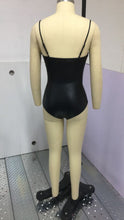 Indlæs billede til gallerivisning ADALINE Vegan Leather Solid V-Neck Sleeveless Bodysuit - Bali Lumbung