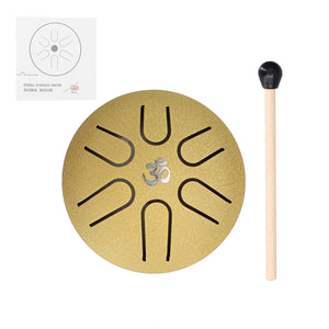TYMPANUM 3" 6 Tune Tongue Drum - Steel Tongue Drum - Handpan Drum with Drumstick