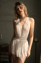 Indlæs billede til gallerivisning MINDY Beautiful Back Lace Nightgown Halter Neck Sleepwear