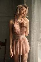 Load image into Gallery viewer, MINDY Beautiful Back Lace Nightgown Halter Neck Sleepwear