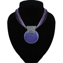 Load image into Gallery viewer, ALEDA Vintage Round Enamel Pendant Ribbon Necklace