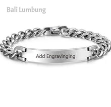 Load image into Gallery viewer, ETHAN Stainless Steel Chain Bracelet Can Custom Personalized Bar - Bali Lumbung