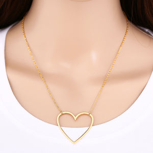 OLIE Minimalist Style Hollow Heart Shape Pendant Collar Necklaces - Bali Lumbung