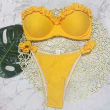 Load image into Gallery viewer, EVANGELINE Bandeau Ruffled Bikini Swimwear Women Swimsuit