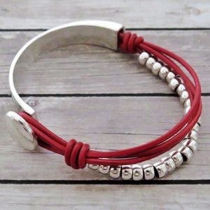 RILEY Unique Bangles mixed Leather and Alloy - Bali Lumbung